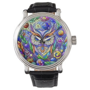 Weiße mit Saphir Augen Armbanduhr