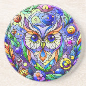 Weiße mit Saphir Augen Getränkeuntersetzer (Vorne)