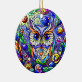 Weiße mit Saphir Augen Keramik Ornament (Rechts)