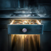 Weiße mit Saphir Augen Keramikknauf