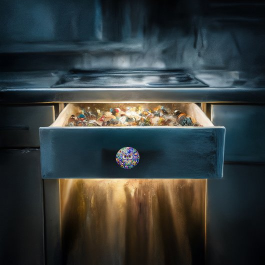 Weiße mit Saphir Augen Keramikknauf