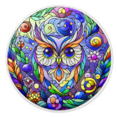 Weiße mit Saphir Augen Keramikknauf (Vorderseite)