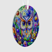 Weiße mit Saphir Augen Ornament (Vorderseite)