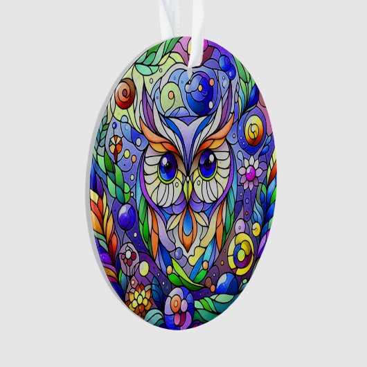 Weiße mit Saphir Augen Ornament (Vorderseite)