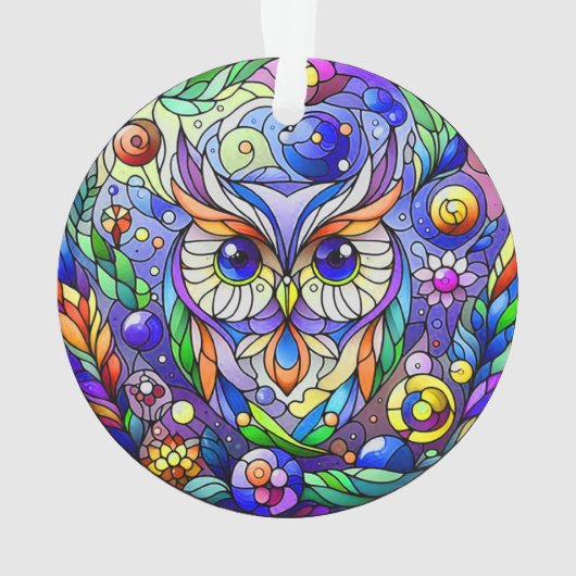 Weiße mit Saphir Augen Ornament (Rückseite)