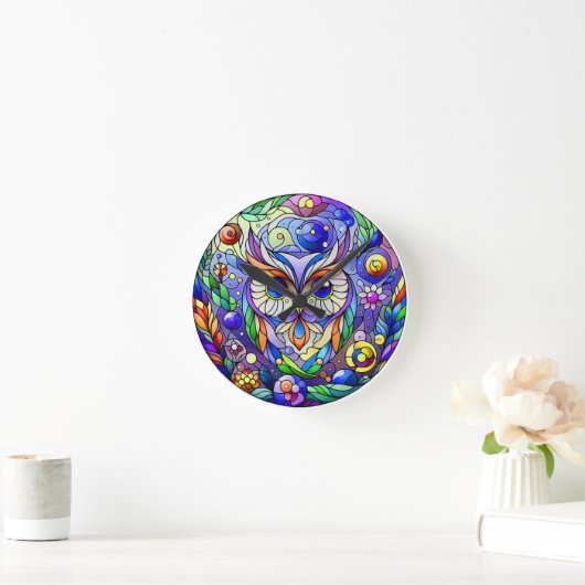 Weiße mit Saphir Augen Runde Wanduhr (Zuhause)