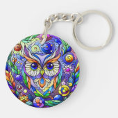 Weiße mit Saphir Augen Schlüsselanhänger (Rückseite)