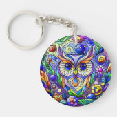 Weiße mit Saphir Augen Schlüsselanhänger (Vorderseite)