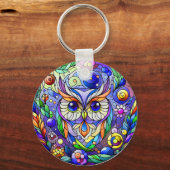 Weiße mit Saphir Augen Schlüsselanhänger (Vorderseite)