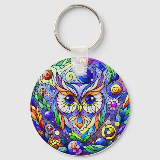 Weiße mit Saphir Augen Schlüsselanhänger (Rückseite)