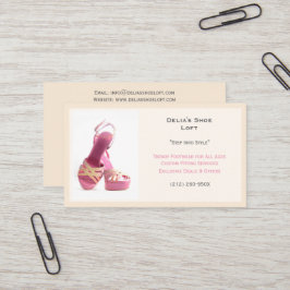 Weiße Mode mit rosa High Heels Visitenkarte