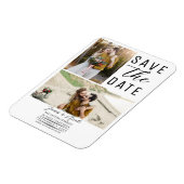 Weiße Moderne 2 Fotos Save the Date Hochzeit Magnet (Linke Seite)
