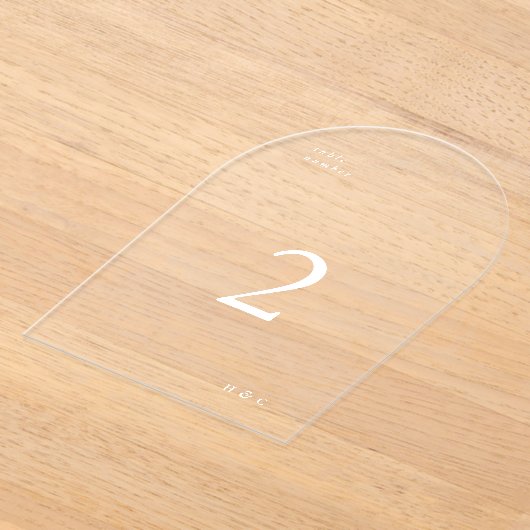 Weiße, moderne Acrylic-Tischnummer Acryleinladungen (Ablage )