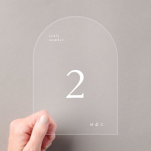 Weiße, moderne Acrylic-Tischnummer Acryleinladungen (Insitu (Handheld))