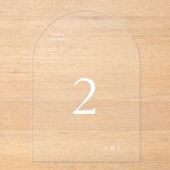 Weiße, moderne Acrylic-Tischnummer Acryleinladungen (Vorderseite)