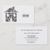 Weiße moderne Bau-Schablonen-Visitenkarte Visitenkarte (Vorne/Hinten)