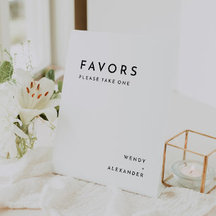 Weiße moderne, fette Gastgeschenke Hochzeiten Sockelschild