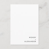 Weiße, moderne, fette Hochzeitsdetails Begleitkarte (Rückseite)