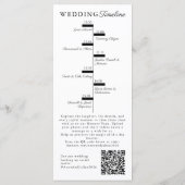 Weiße moderne Hochzeits-Zeitplan und Party-QR-Code Programm (Rückseite)