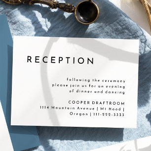 Weiße, moderne, kühne Hochzeitsempfehlung Begleitkarte