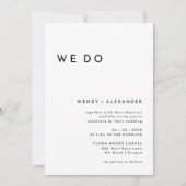 Weiße Moderne kühne wir tun Hochzeit Einladung (Vorderseite)