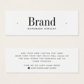 Weiße moderne minimale Ohrring-Display-Karte (Vorne & Hinten)