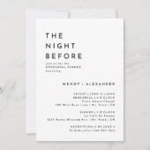 Weiße, moderne Nacht vor dem Probe Einladung (Vorderseite)