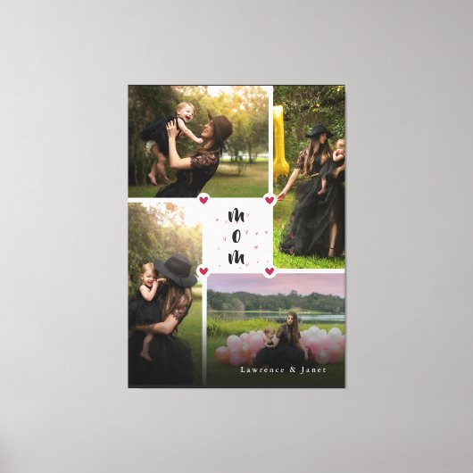 Weiße moderne Personalisierte Liebe Sie Collage Fo Leinwanddruck (Vorderseite)