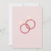 Weiße, moderne Personalisierte Rosa Hochzeit Einladung (Rückseite)