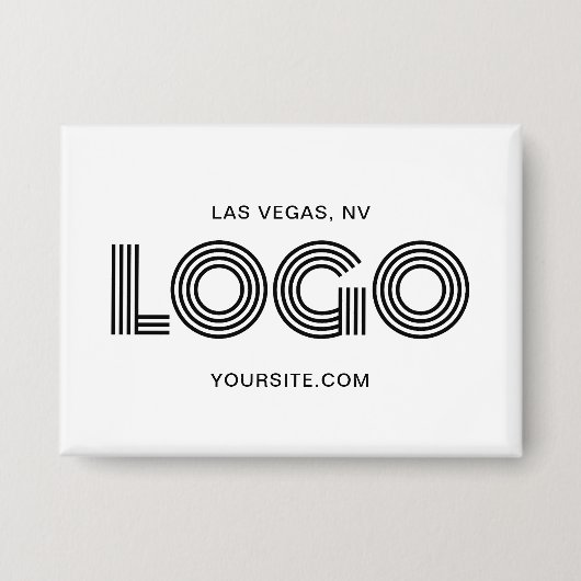 Weiße, moderne rechteckige Logos Button (Vorderseite)