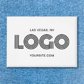 Weiße, moderne rechteckige Logos Button