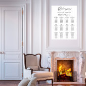 Weiße, moderne Schrift einfache Hochzeitssitzkarte Poster