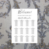 Weiße, moderne Schrift einfache Hochzeitssitzkarte Poster