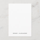 Weiße, moderne Script-Hochzeitsdetails Begleitkarte (Rückseite)