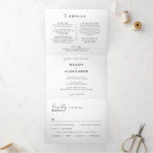 Weiße, moderne Skriptereihen Dreifach Gefaltete Einladung (Innenseite)