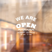 Weiße Moderne wir sind offene Fensterklammer Fensteraufkleber (Blatt 2)