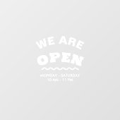 Weiße Moderne wir sind offene Fensterklammer Fensteraufkleber (Blatt)