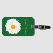 Weiße Mohnblume Grün Gepäckanhänger (Vorderseite (Horizontal))