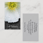 Weiße Mohnblume nach dem Regen Visitenkarte (Vorne/Hinten)