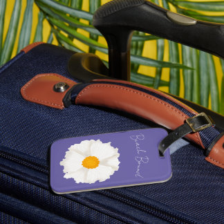 Weiße Mohnblume Violett Gepäckanhänger