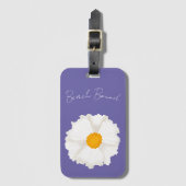 Weiße Mohnblume Violett Gepäckanhänger (Vorderseite Vertikal)