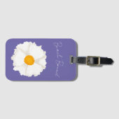 Weiße Mohnblume Violett Gepäckanhänger (Vorderseite (Horizontal))