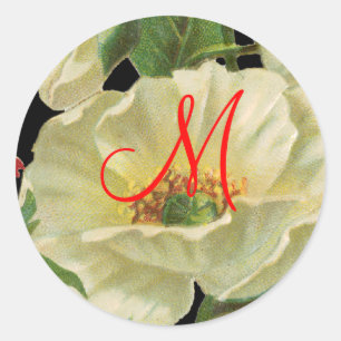 Weiße Mohnblumen Aufkleber zum Anpassen