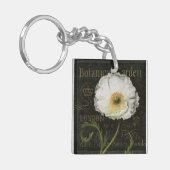 Weiße Mohnblumen-Blüte Schlüsselanhänger (Vorderseite links)