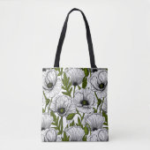 Weiße Mohnblumen in Weiß Tasche (Vorderseite)