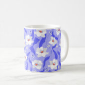 Weiße Mohnblüte Blume nahtlos. Schöne ha Kaffeetasse (VorderseiteRechts)