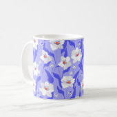 Weiße Mohnblüte Blume nahtlos. Schöne ha Kaffeetasse (Vorderseite Links)