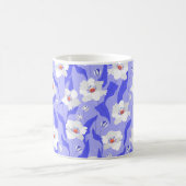 Weiße Mohnblüte Blume nahtlos. Schöne ha Kaffeetasse (Mittel)