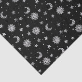 Weiße Monde u. Sterne Seidenpapier (Ausschnitt)