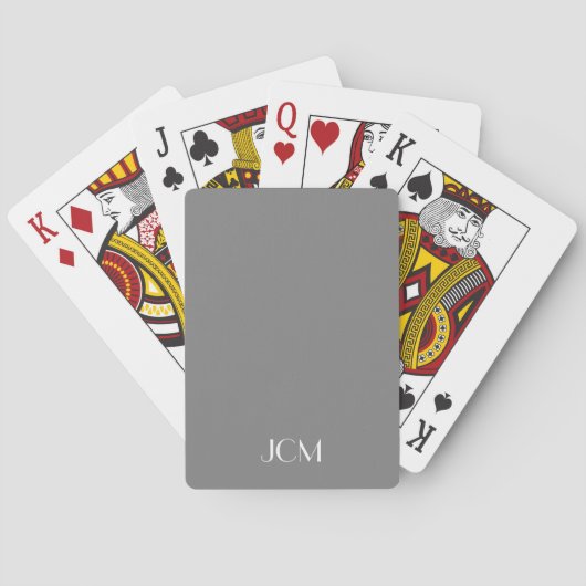 Weiße Monogramm auf mittelgrau Spielkarten (Rückseite)